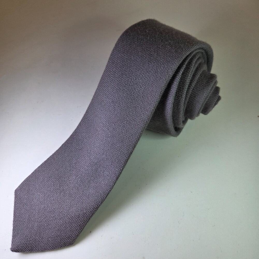 Berkley Cravats Gray Lambswool Tie Woven in Scotland 2.75” Vintage